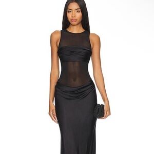 NBD Black Sheer Backless Dress